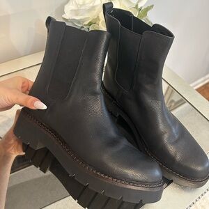 All Leather Black Chunky Platform Boots Size 9.5 Nordstrom